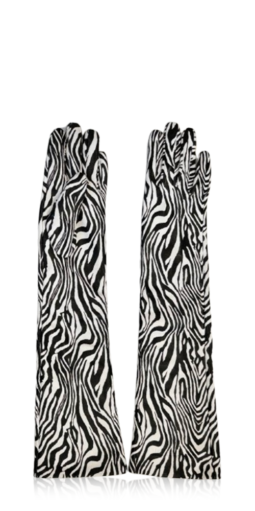 MARGARET Leather Opera Gloves Zebra
