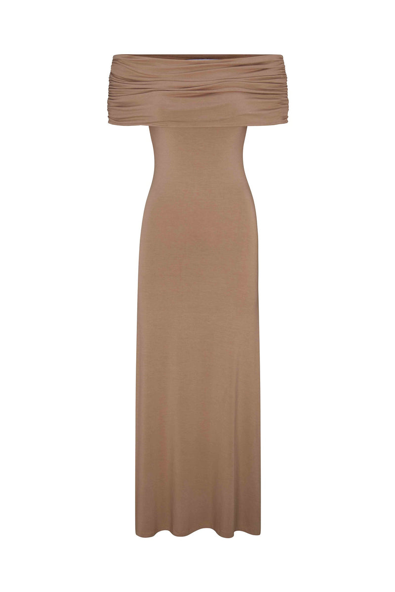 Ruthie Stripe Off Shoulder Ruch Maxi Dress main image 1