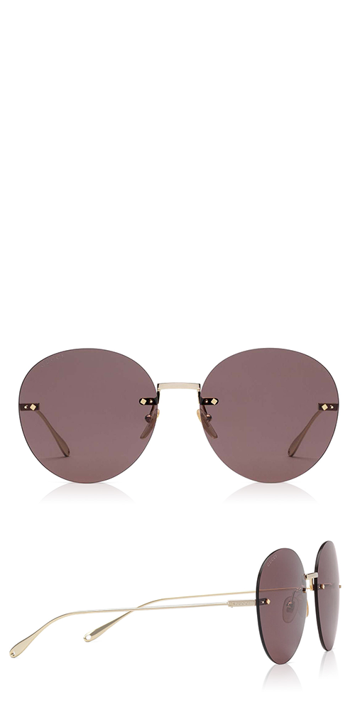 Gucci round best sale rimless sunglasses