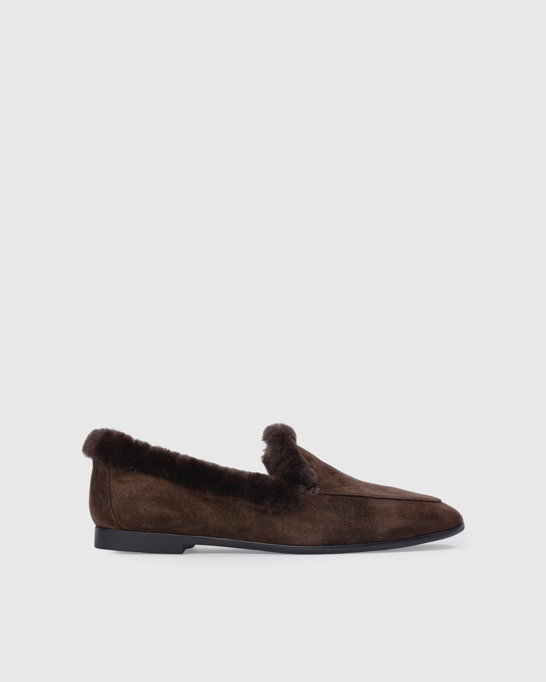 Zora Suede Shearling Loafer Brown