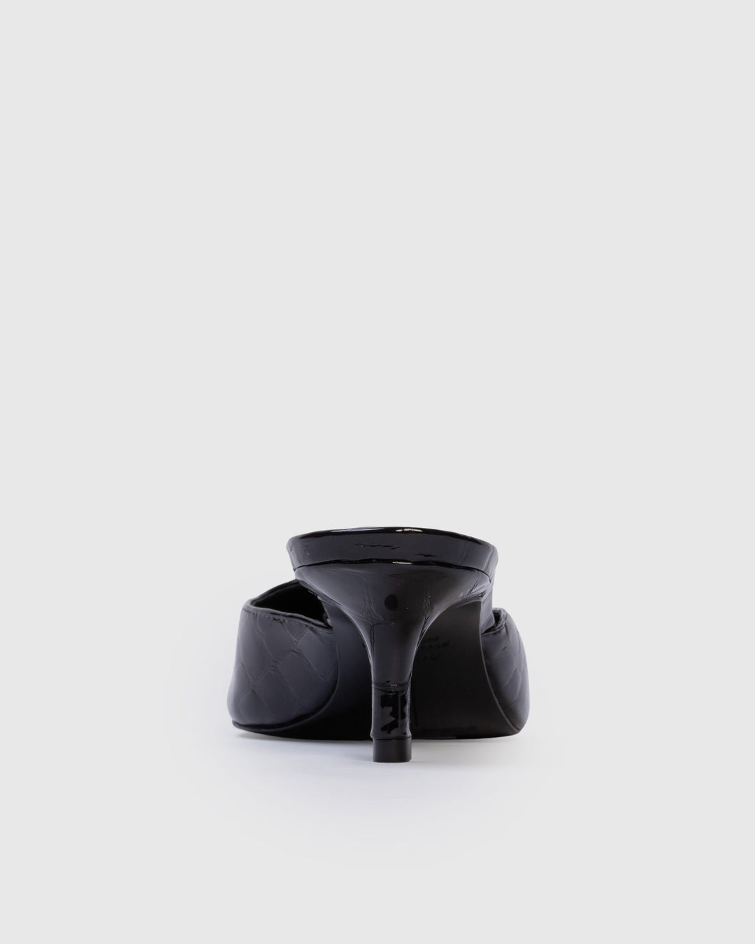 Riley 50mm Mules Black Croc Embossed