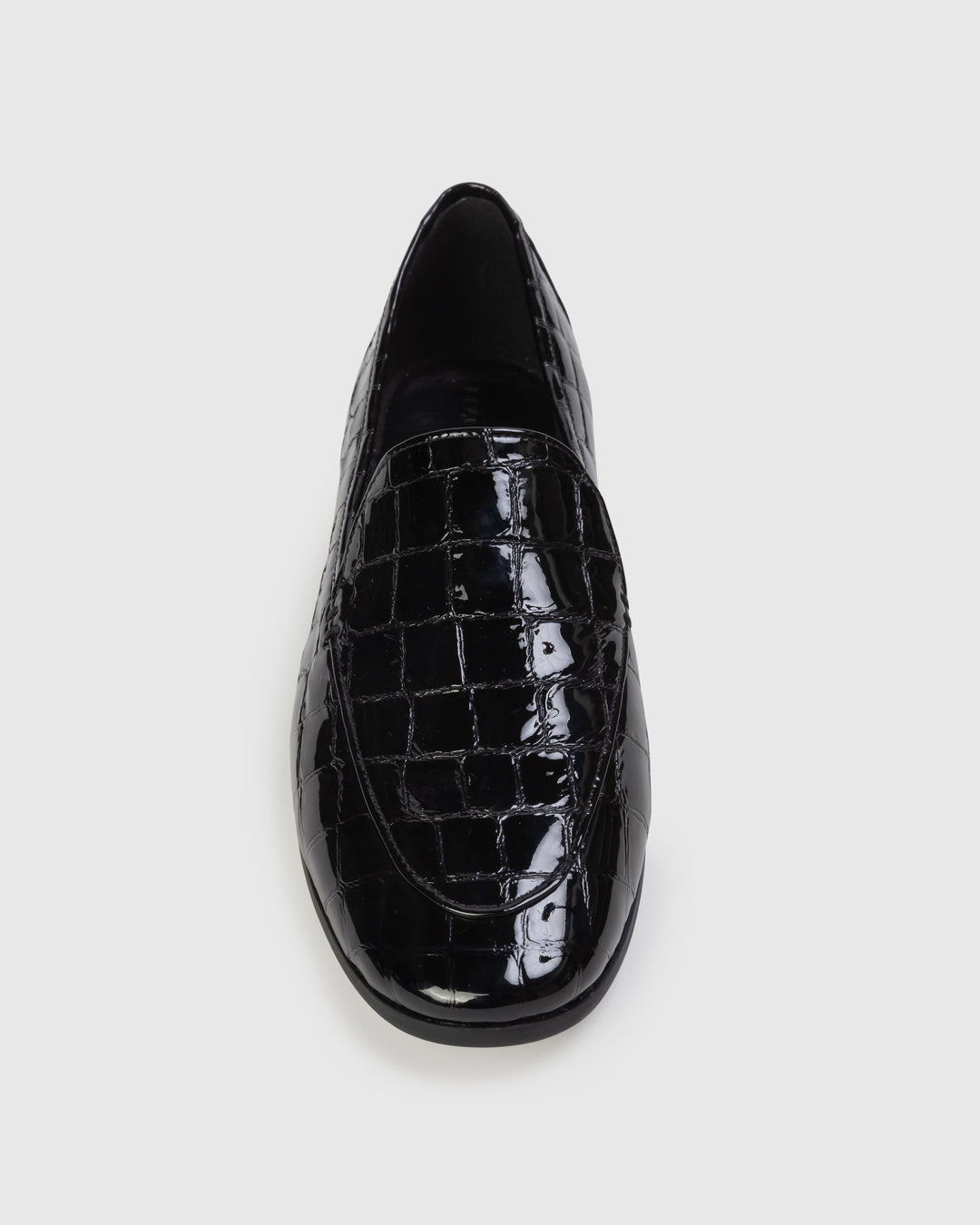 Allie Loafers Black Croc Patent Leather