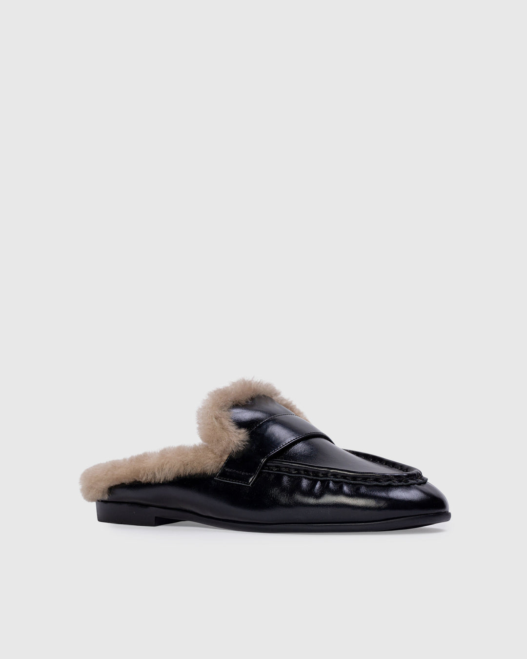 Theo Leather Mules Black