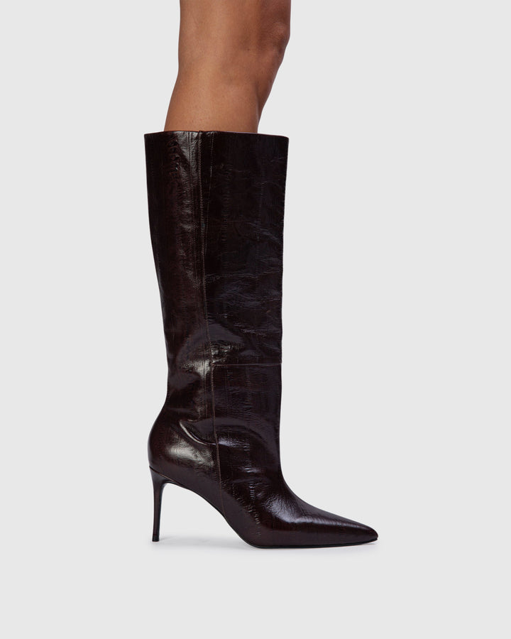 Kath 80MM Leather Boot Brown