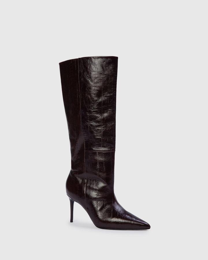 Kath 80MM Leather Boot Brown