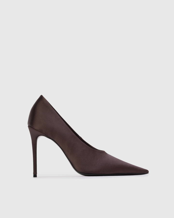 Jona 100mm Pumps Cacao Satin