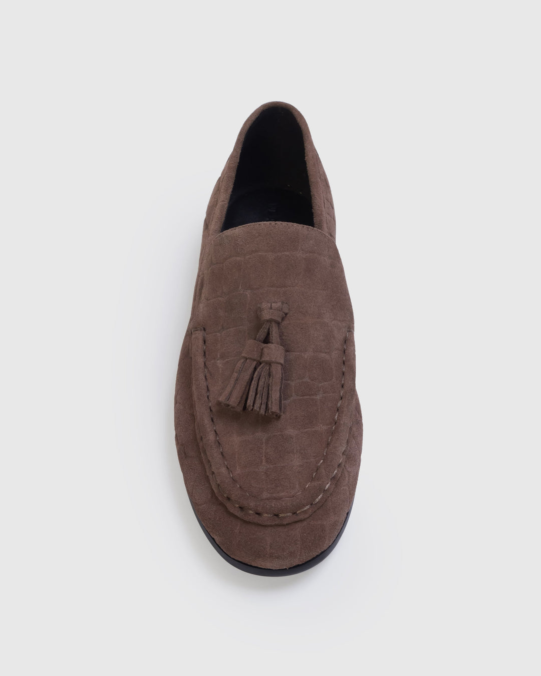 Finn Loafers Brown Croc Embossed Suede