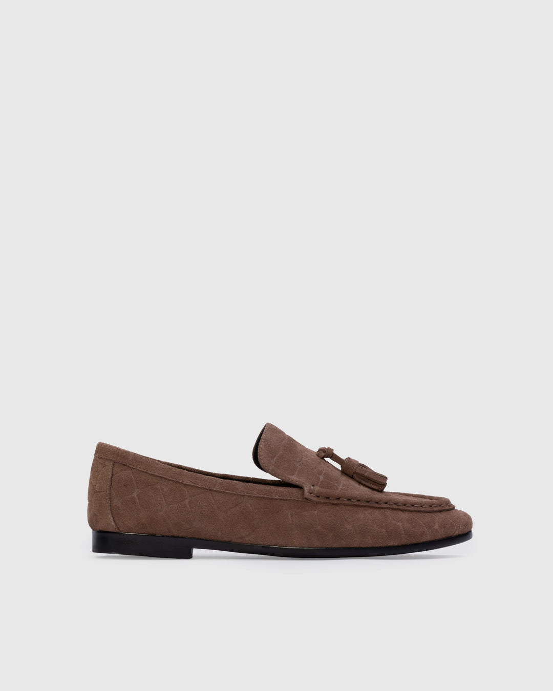 Finn Loafers Brown Croc Embossed Suede