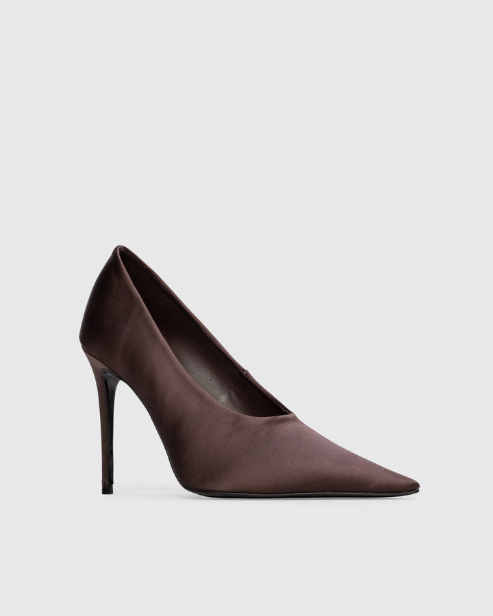 Jona 100mm Pumps Cacao Satin
