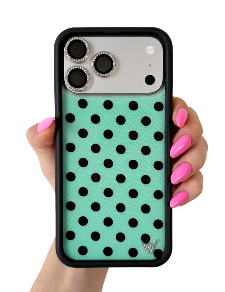 Polka Dot Turquoise and Black iPhone Case