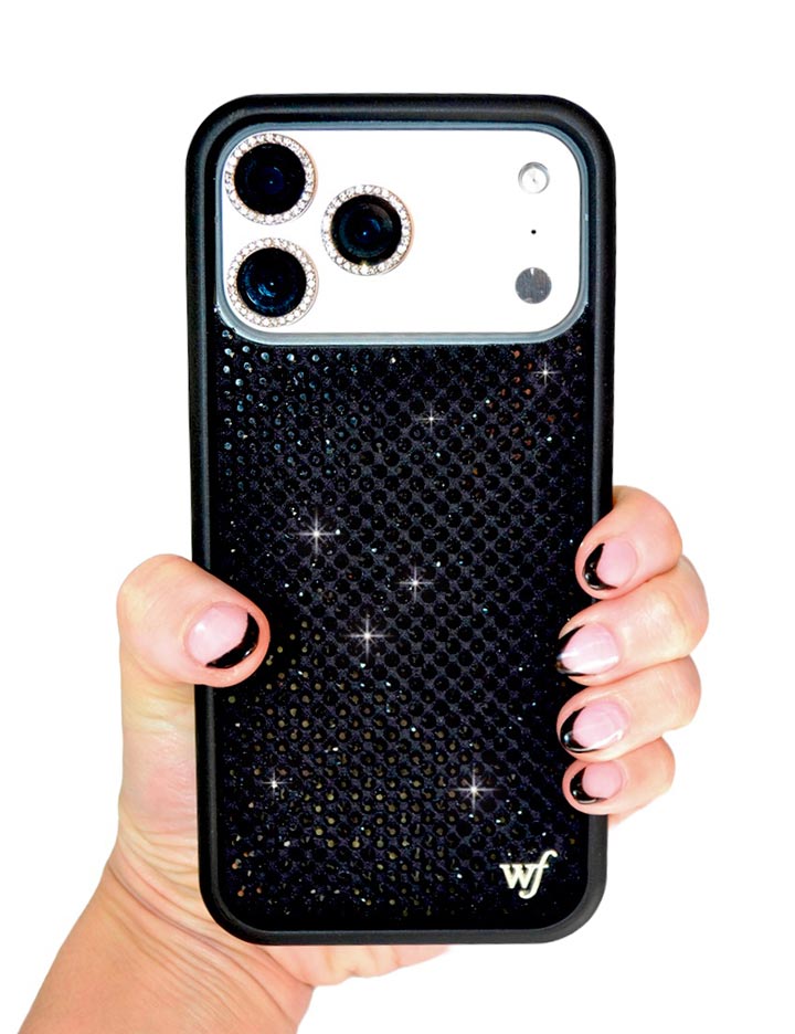 Rhinestone iPhone Case Black