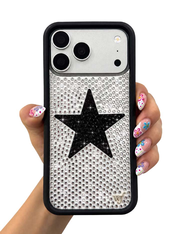 Rhinestone Star White and Black iPhone Case