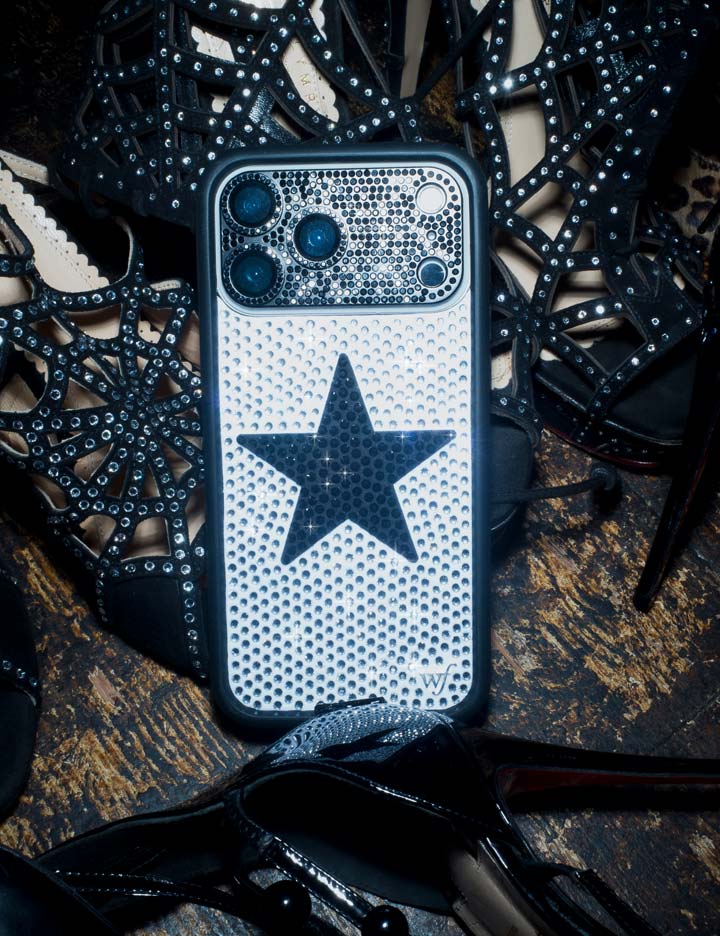 Rhinestone Star White and Black iPhone Case