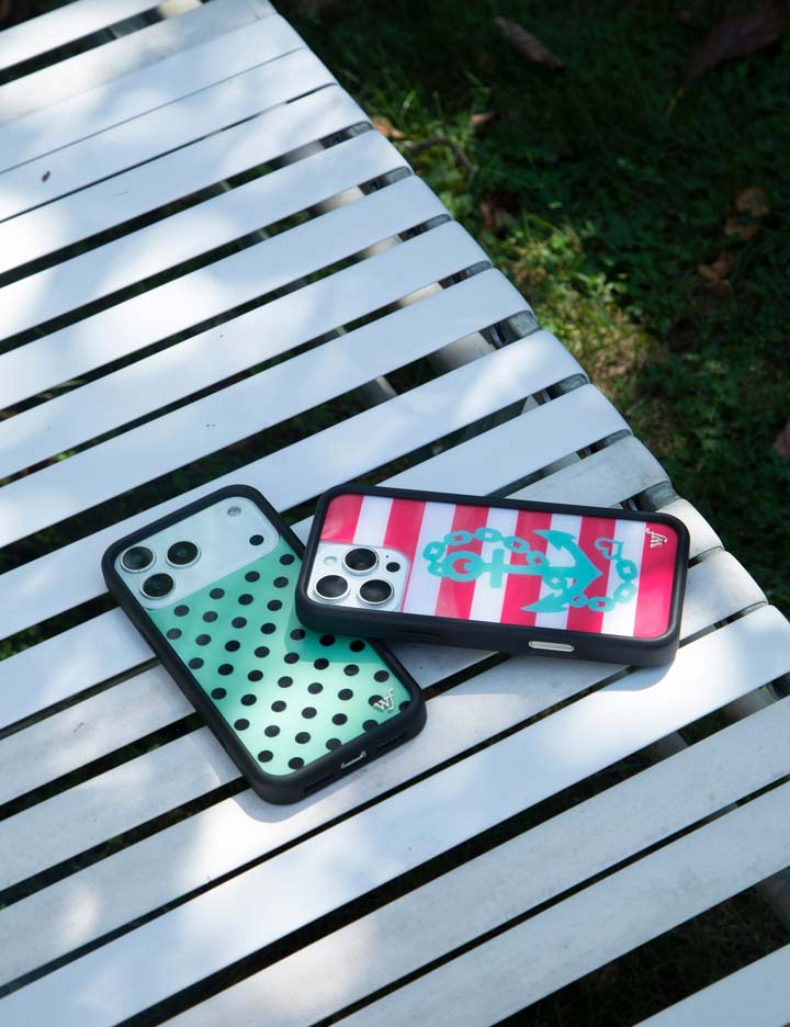 Polka Dot Turquoise and Black iPhone Case