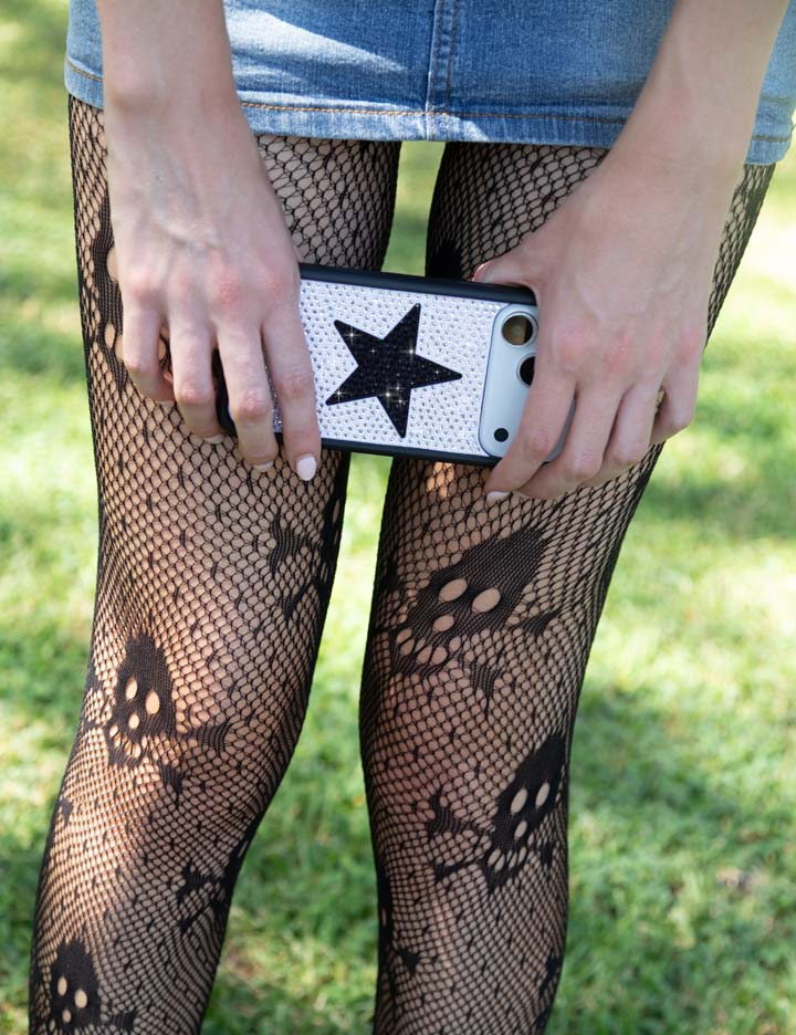 Rhinestone Star White and Black iPhone Case
