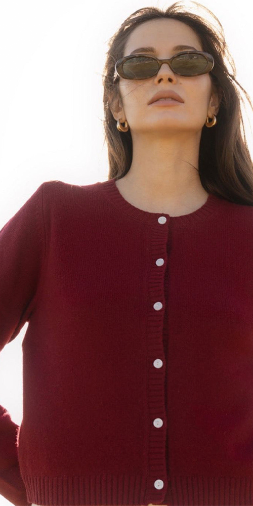 Jane Cardigan in Burgundy