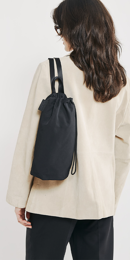 Nylon Slim Drawstring Backpack
