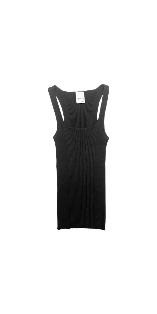 Ribbed Knit Tank Top Black