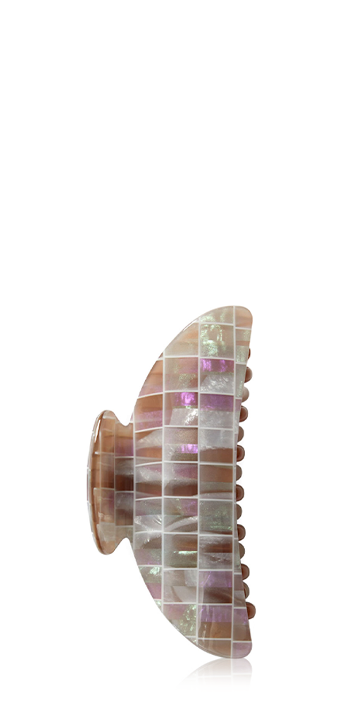Midi Heirloom Claw Brown Shell Checker