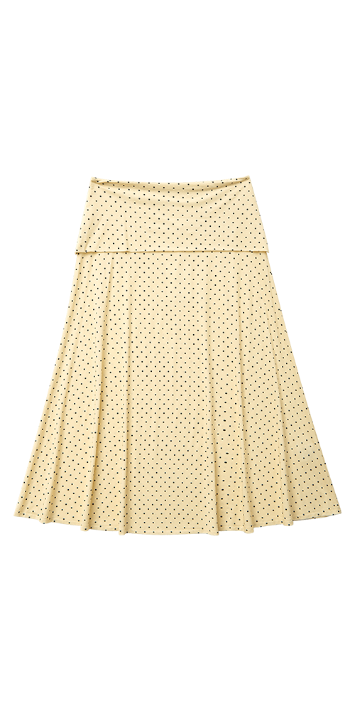 Foldover Flared Maxi Skirt Butter