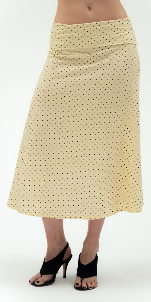 Foldover Flared Maxi Skirt Butter