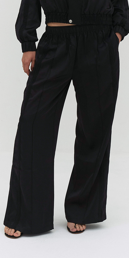 Leiseu Track Pants Black