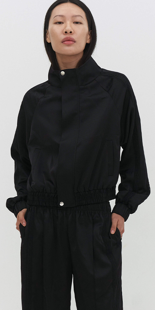 Leiseu Track Jacket Black