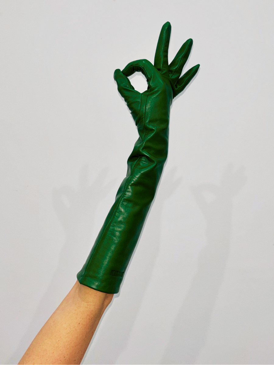green emerald velvet dress One Shoulder Draped Gown M / Green
