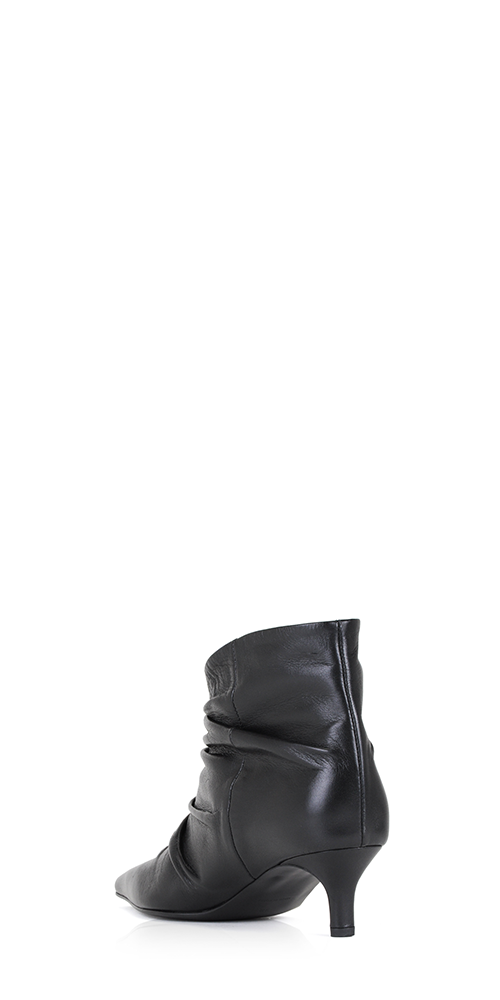 Black leather heeled shops ankle boots uk