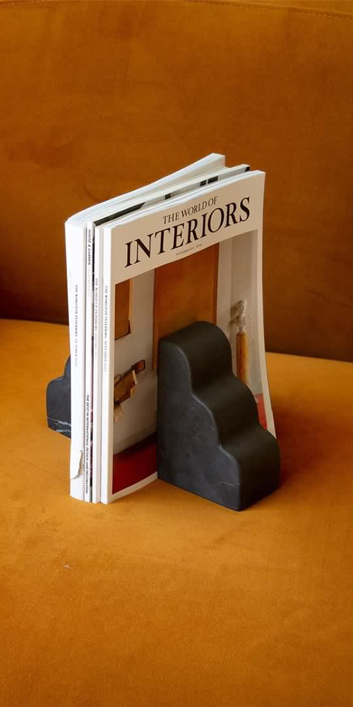 Cloud Bookend Nero Marble