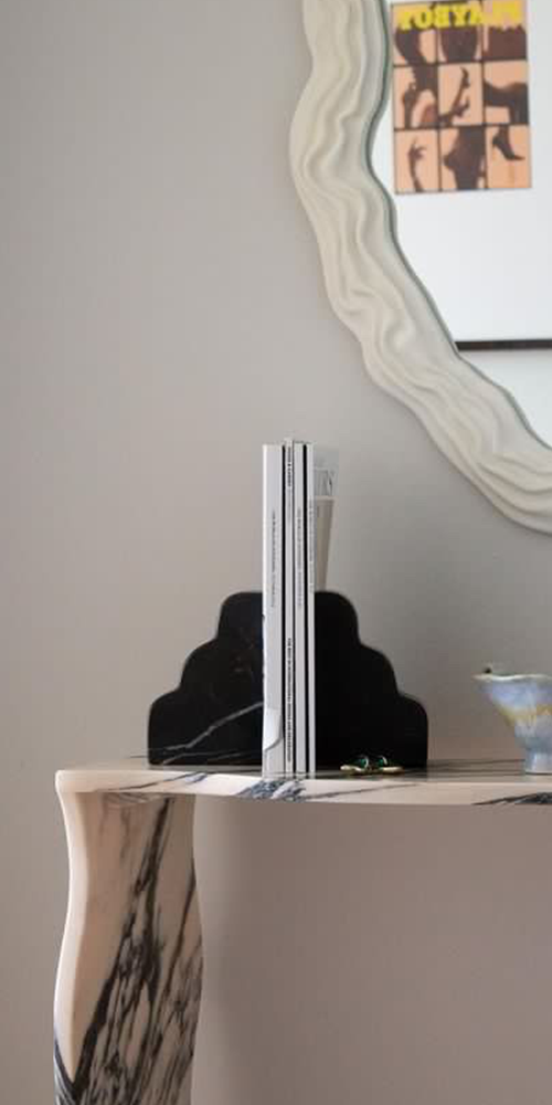 Cloud Bookend Nero Marble