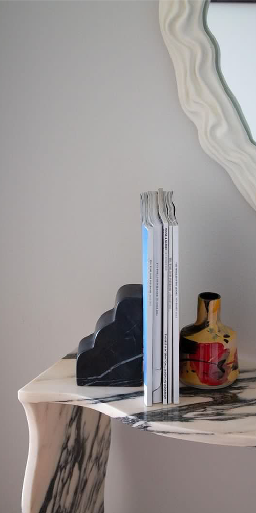 Cloud Bookend Nero Marble
