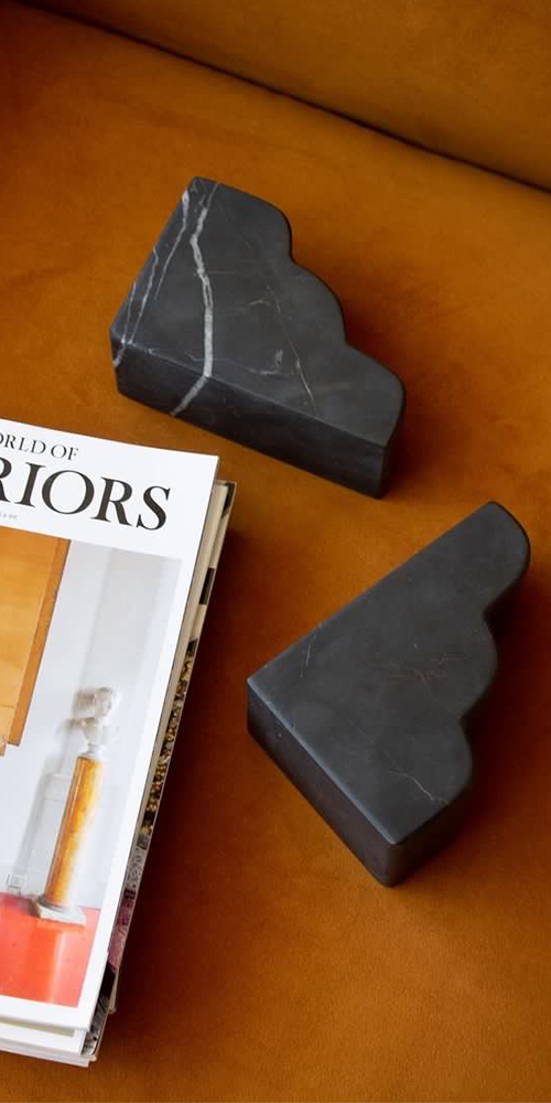 Cloud Bookend Nero Marble