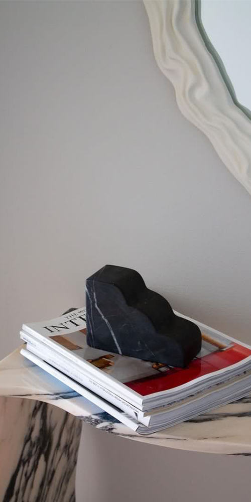 Cloud Bookend Nero Marble