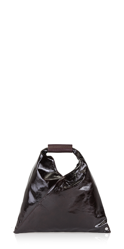 Japanese Flap Small Leather Shoulder Bag in Black - MM 6 Maison Margiela