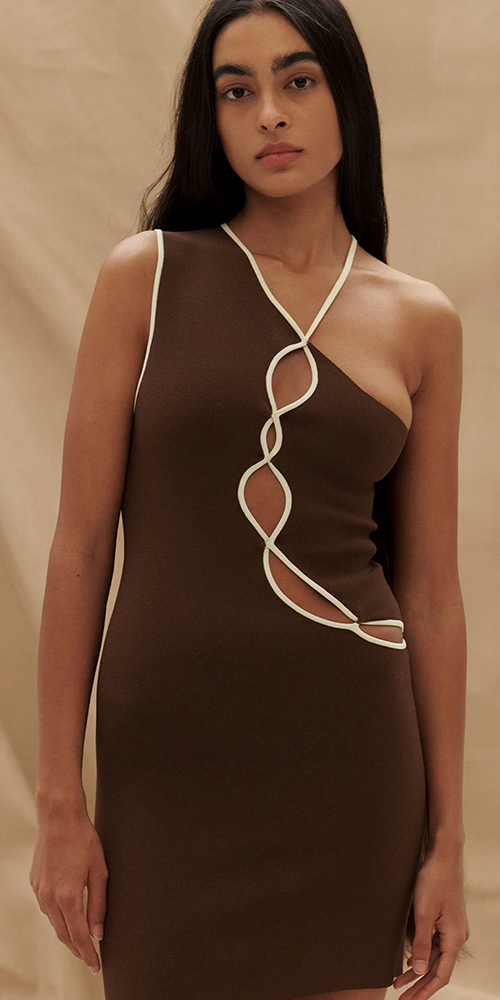Squiggle Dress Carob