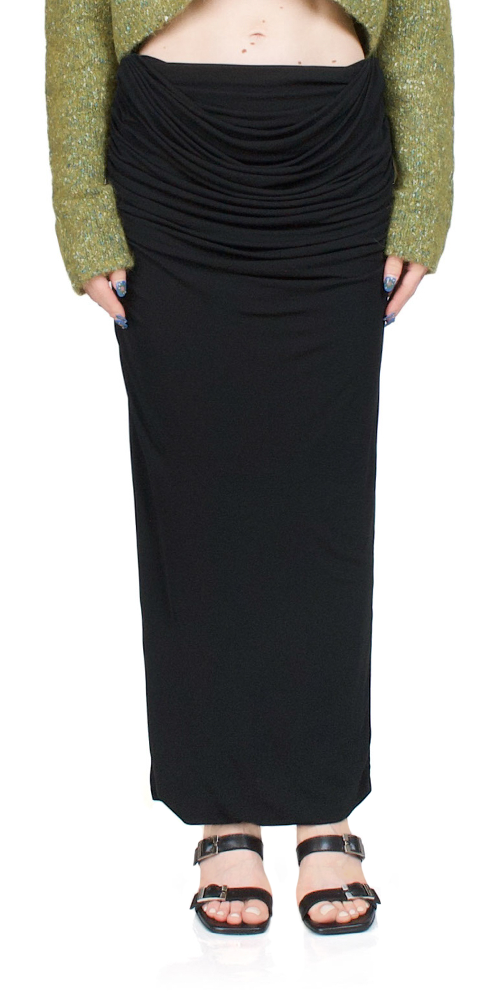Raffy Draped Skirt Black