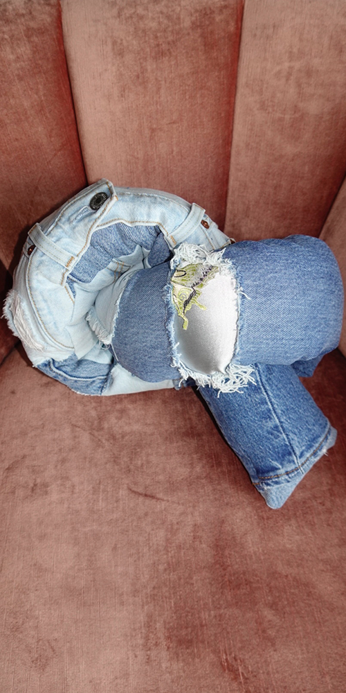 Denim Baby Knot Pillow III