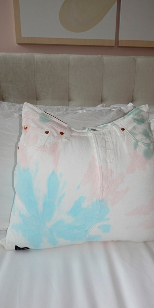 Square Tie Dye Denim Pillow
