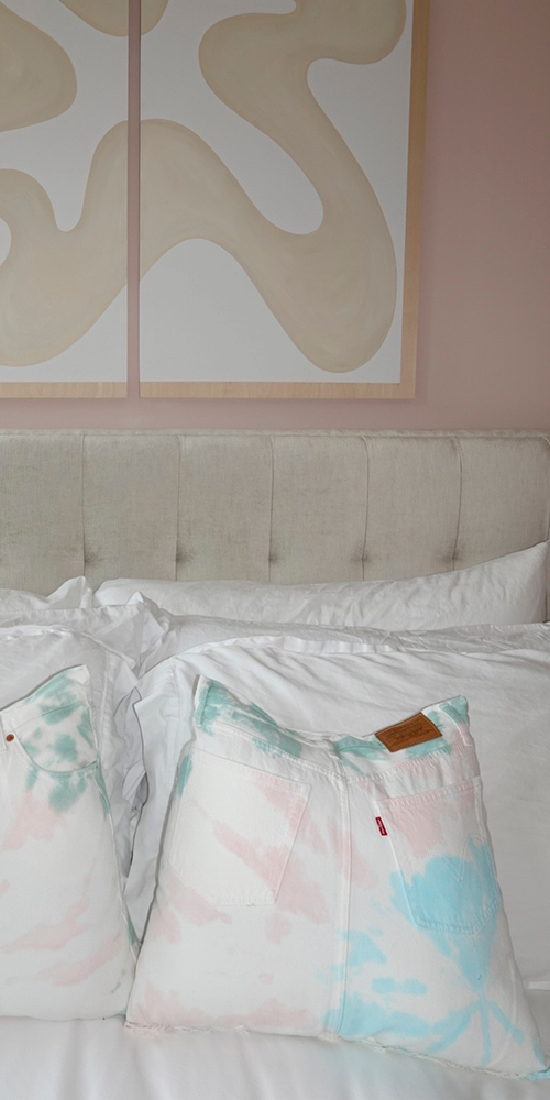 Square Tie Dye Denim Pillow