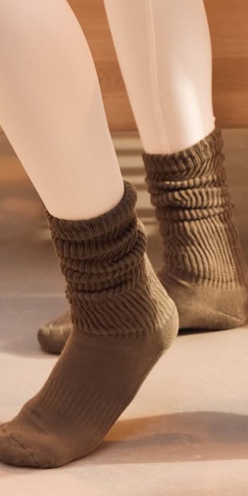 Olive Cloud Grip Socks