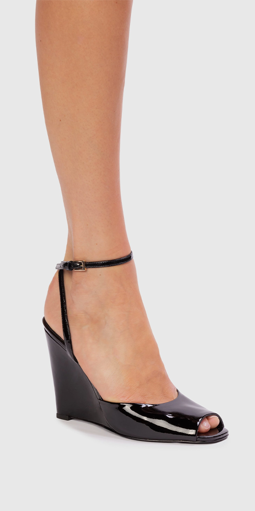 Idetta 100 Patent Leather Sandal Black