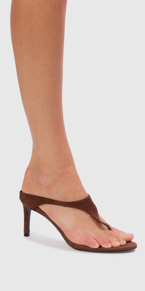 Laurel 65 Suede Mule Brown