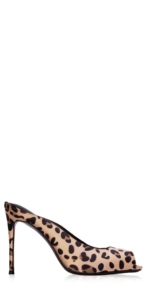 Shania 100 Satin Mule Cheetah
