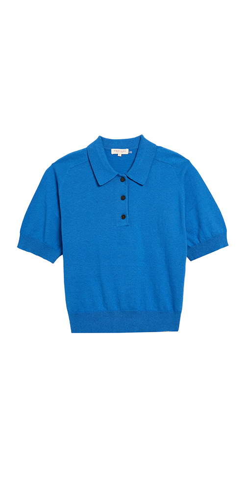 Billie Cotton Cashmere Polo Top
