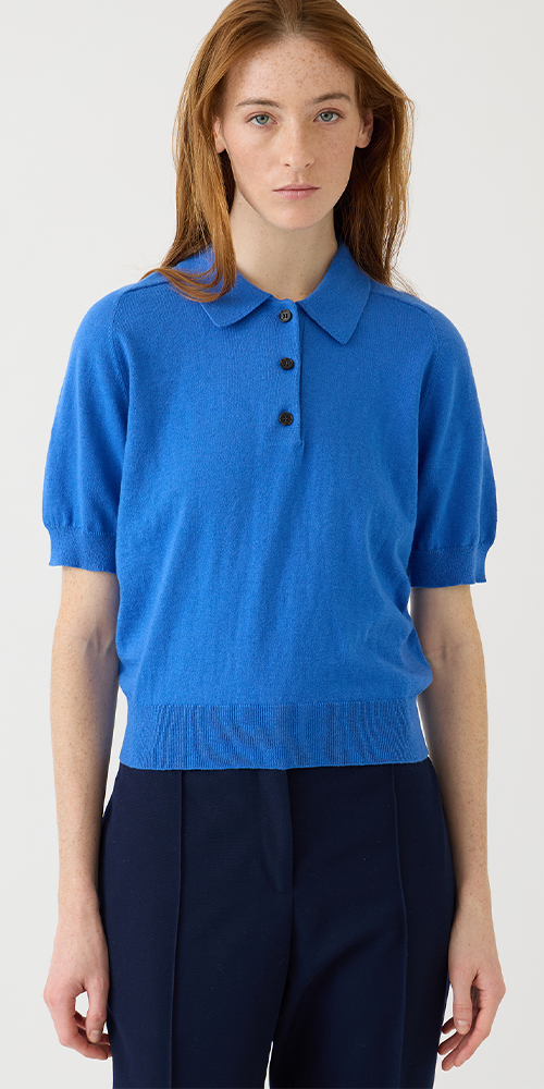 Billie Cotton Cashmere Polo Top
