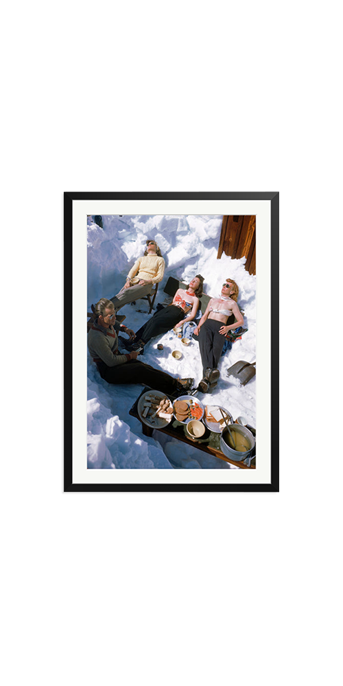 Skiers Sunbathing