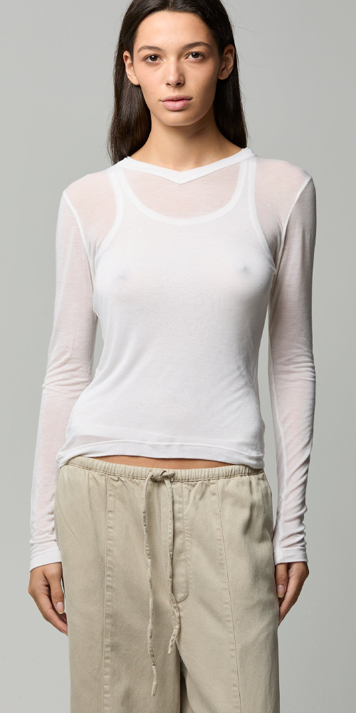 Ava Sheer Long Sleeve Tee