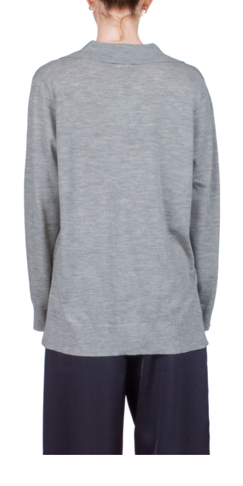 James V Neck Polo Grey