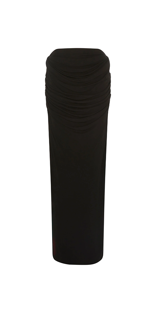Raffy Draped Skirt Black